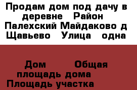 Продам дом под дачу в деревне › Район ­ Палехский.Майдаково.д.Щавьево › Улица ­ одна › Дом ­ 45 › Общая площадь дома ­ 26 › Площадь участка ­ 5 000 › Цена ­ 350 000 - Ивановская обл. Недвижимость » Дома, коттеджи, дачи продажа   